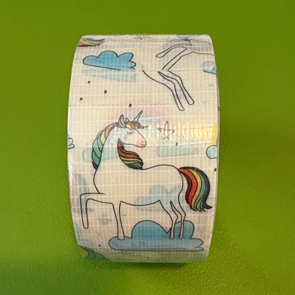 White and Rainbow Unicorn Duck Tape New in Package